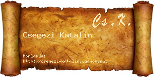 Csegezi Katalin névjegykártya